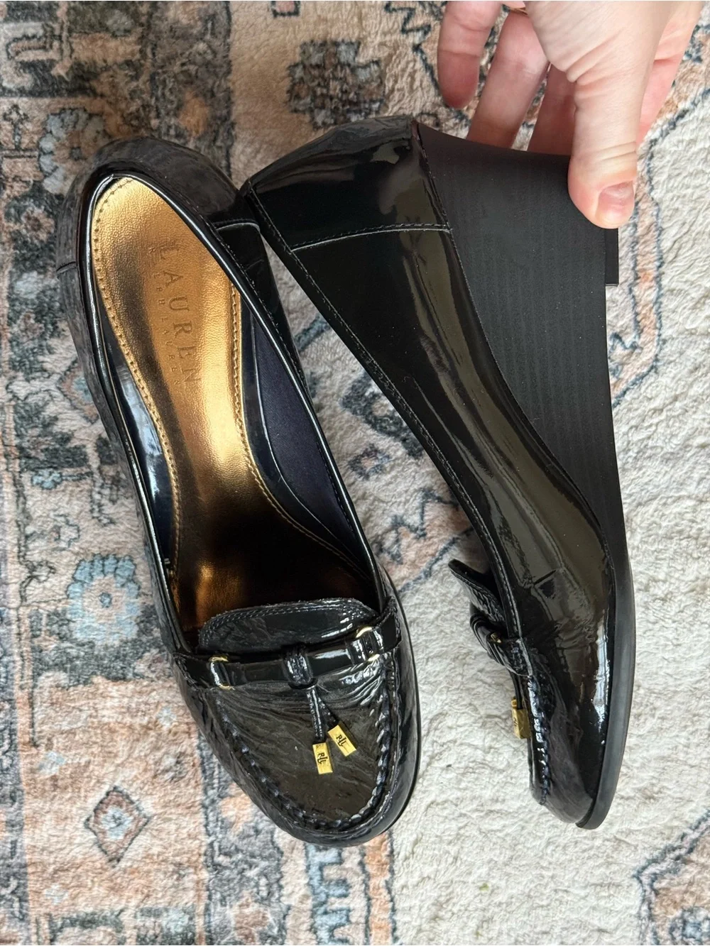 Lauren Ralph Lauren black wedges size 9